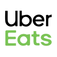 Logo for a food delivery service featuring the text "Uber Eats" with "Eats" in green.